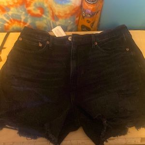 American eagle black ripped jean shorts